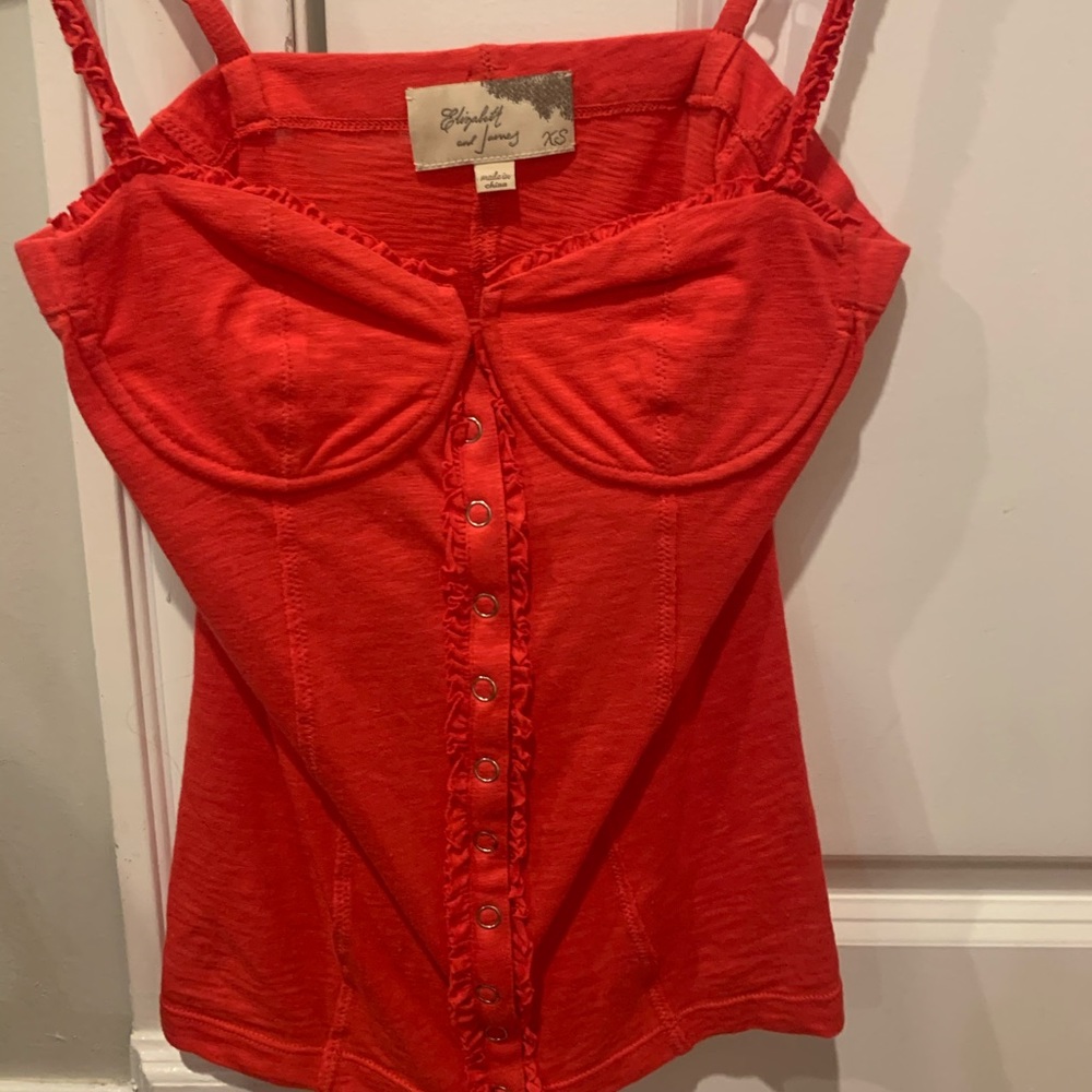Elizabeth and James Pink/Red Corset Tank Top